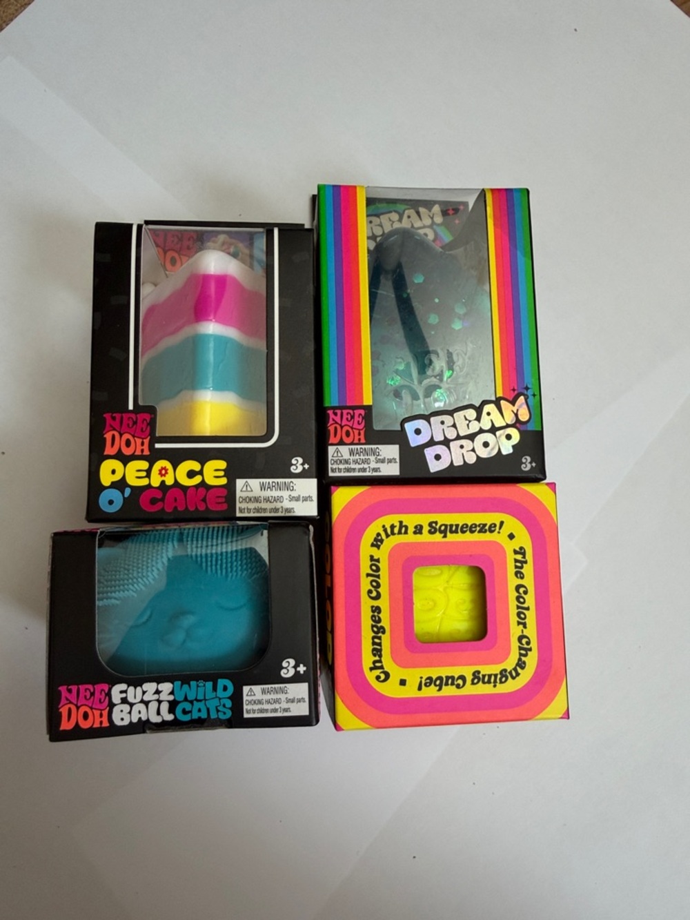 Peace O' Cake Kids Sensory Squishy Toy - Pink/Blue/Yellow